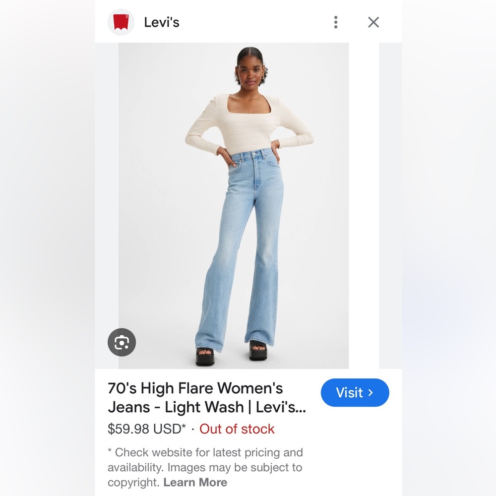 Levi's 70s High Flare Denim Jeans